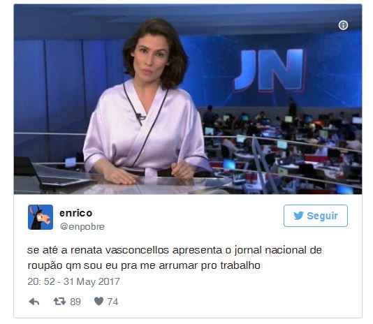 Roupa de Renata Vasconcellos em chamada no JN vira piada nas redes sociais 7