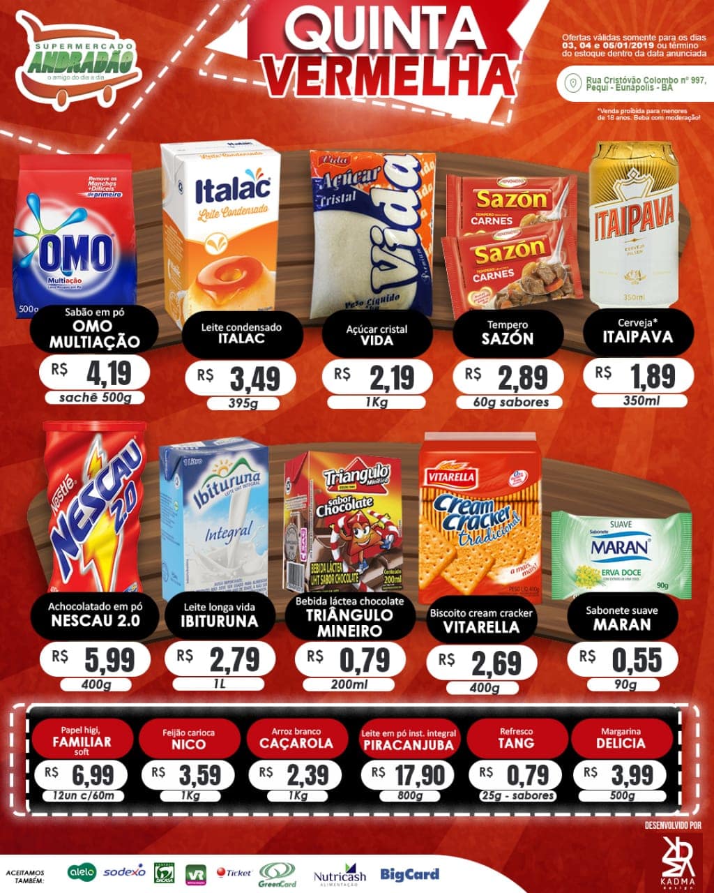 Promoção : Quinta Vermelha – Supermercado Andradão – Ofertas Válidas somente para os dias 03 A 05/01/19 6