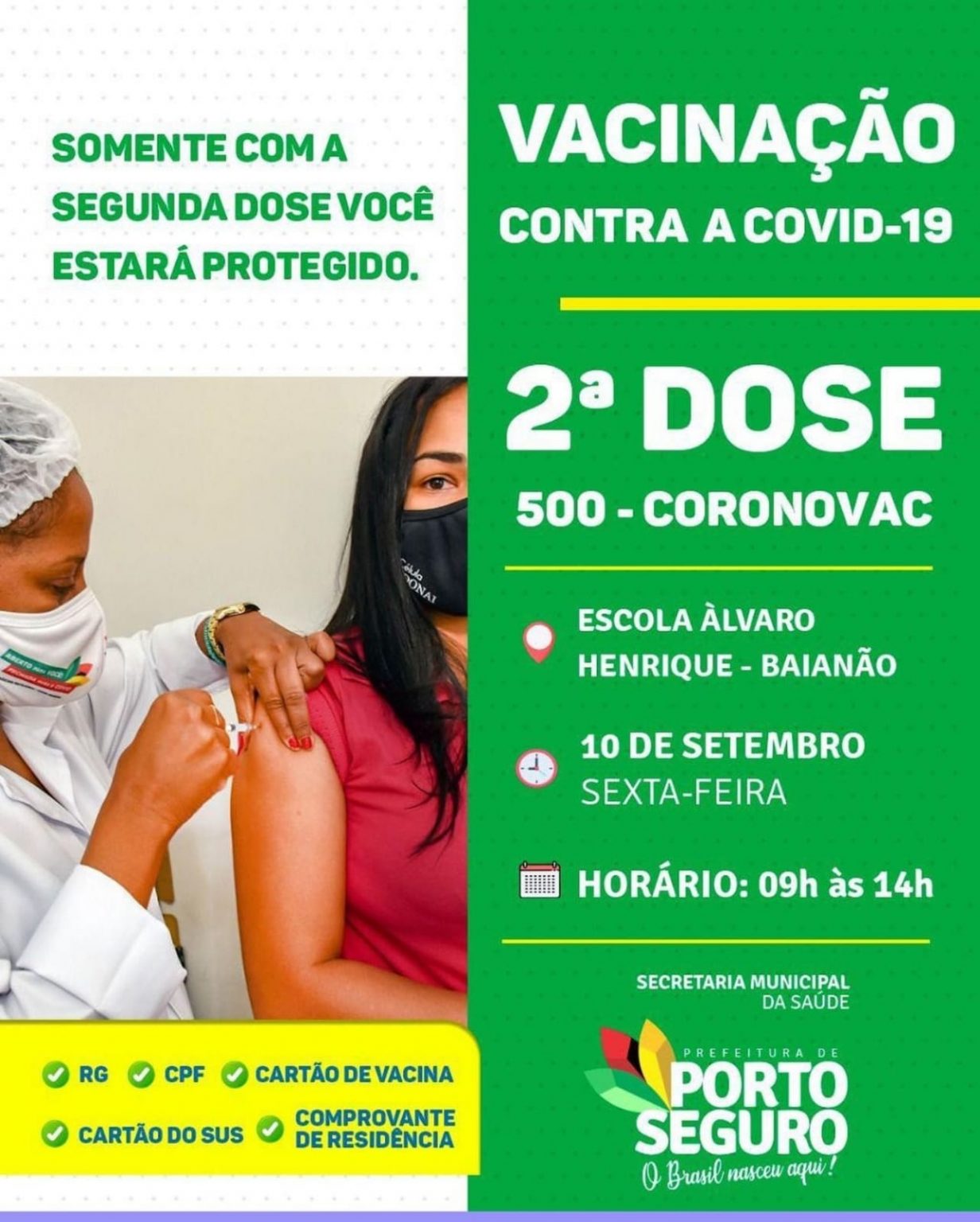 Porto Seguro: Cronograma de Vacinação contra a Covid-19 (10 de SETEMBRO) 9