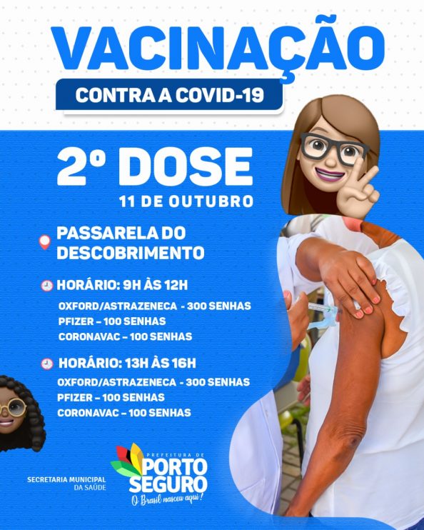 Porto Seguro: Cronograma de Vacinação contra a Covid-19; de hoje 11/10 5