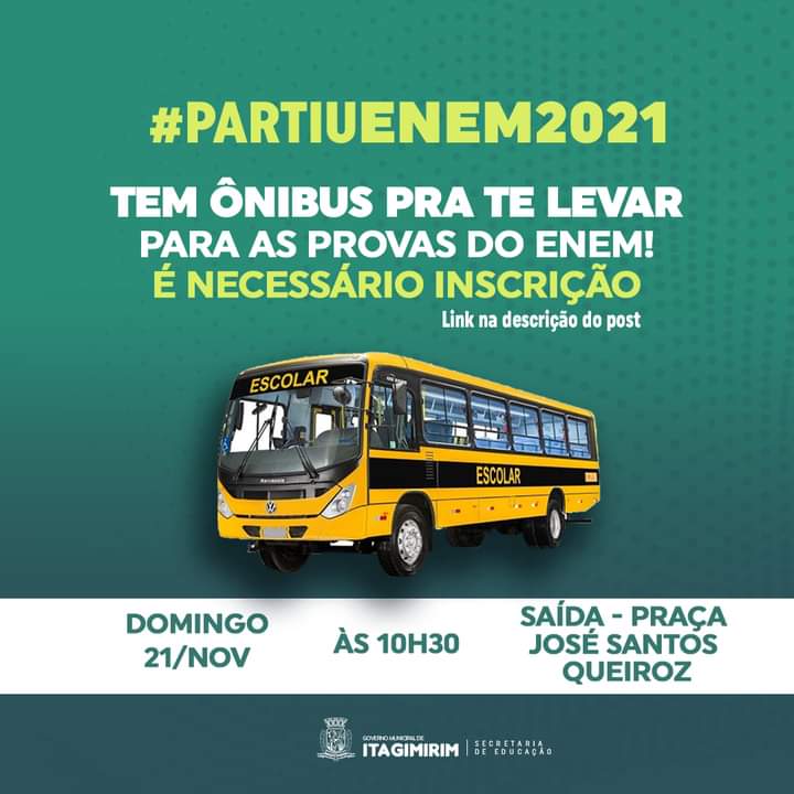 Governo Municipal de Itagimirim disponibiliza ônibus para prova do Enem 12