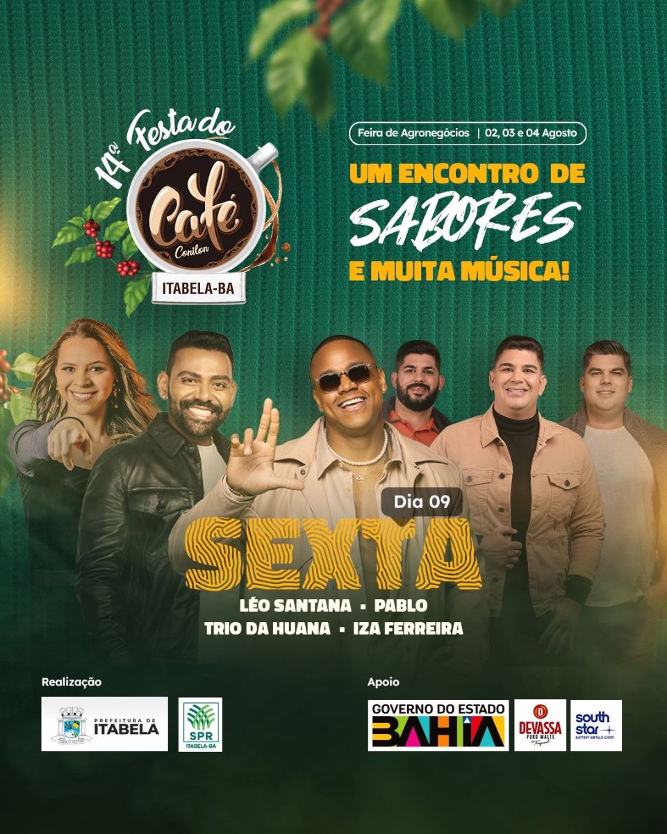 14ª Festa do Café Conilon - Prefeitura de Itabela divulga a programação completa 5