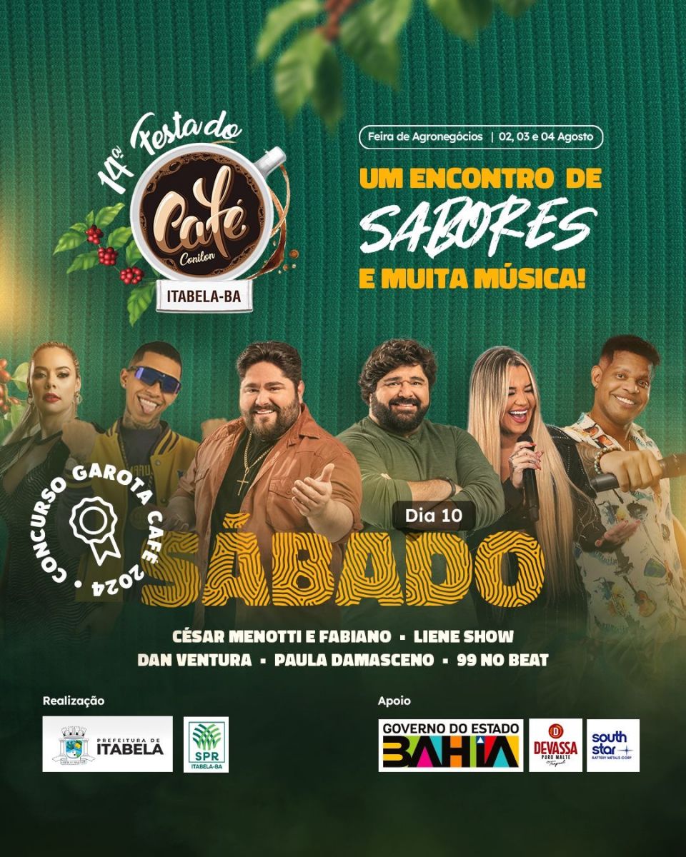 14ª Festa do Café Conilon - Prefeitura de Itabela divulga a programação completa 6