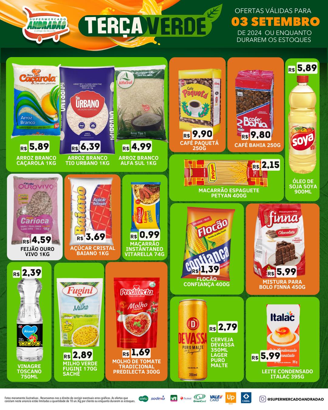 Confiram as ofertas desta terça verde - 03/09/24 – Supermercado Andradão - Eunápolis 9