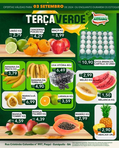 Confiram as ofertas desta terça verde - 03/09/24 – Supermercado Andradão - Eunápolis 9