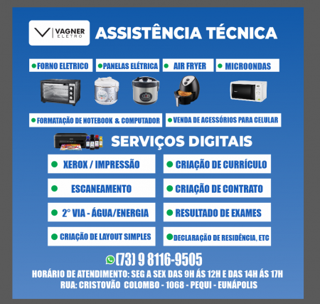 VAGNER ELETRO - ASSISTÊNCIA TÉCNICA & SERVIÇOS DIGITAIS - CONFIRA ALGUNS SERVIÇOS PRESTAMOS PARA NOSSOS CLIENTES 10