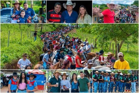 Cavaleiros e amazonas lotam as ruas de Cachoeira do Aranã, durante a Cavalgada Show 455