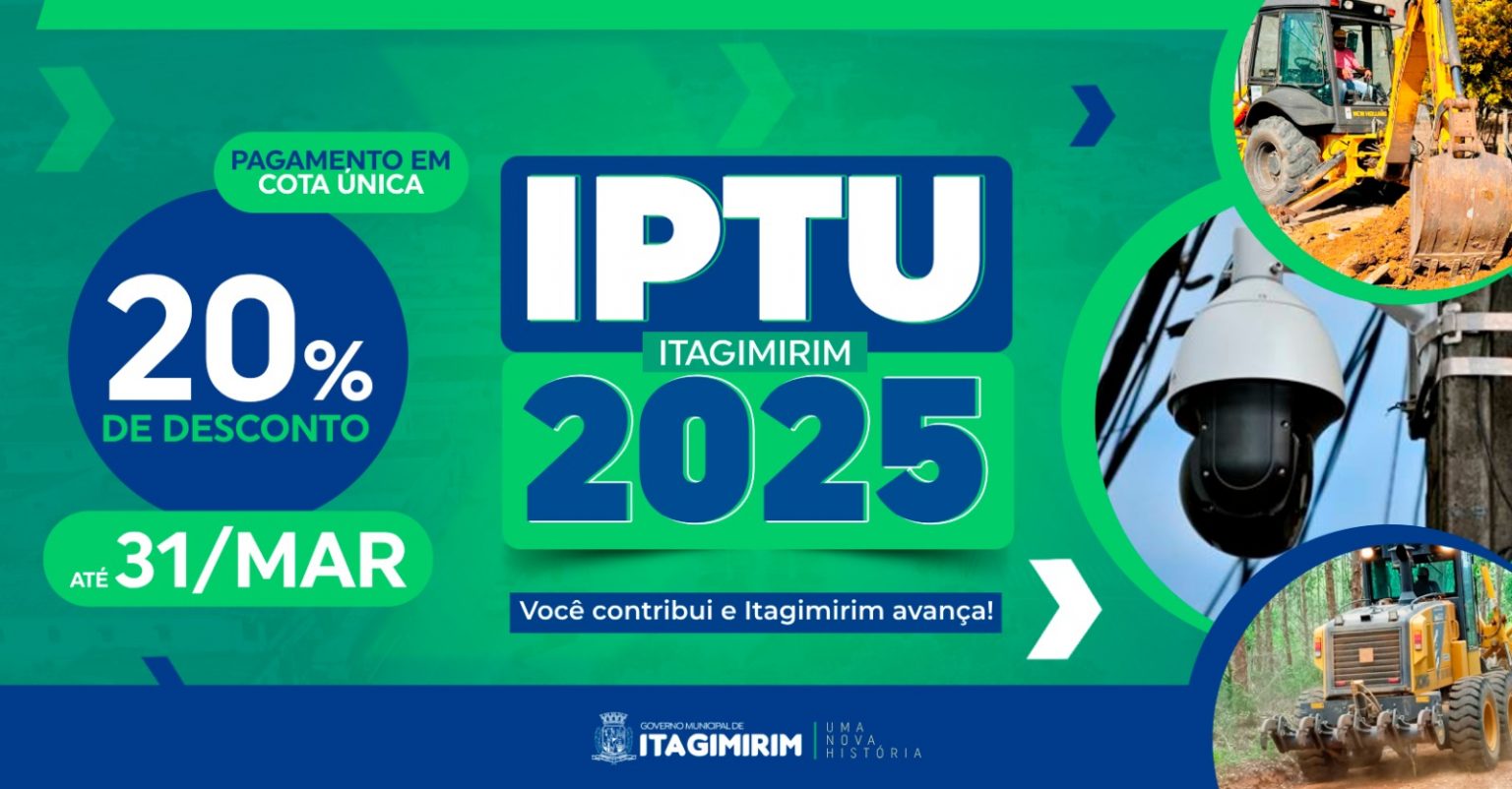 Prefeitura de Itagimirim oferece 20% de desconto para o pagamento do IPTU em cota única 6