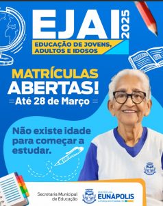 Jovens, adultos e idosos que desejam concluir os estudos podem se matricular até 28 de março na rede municipal de ensino 2